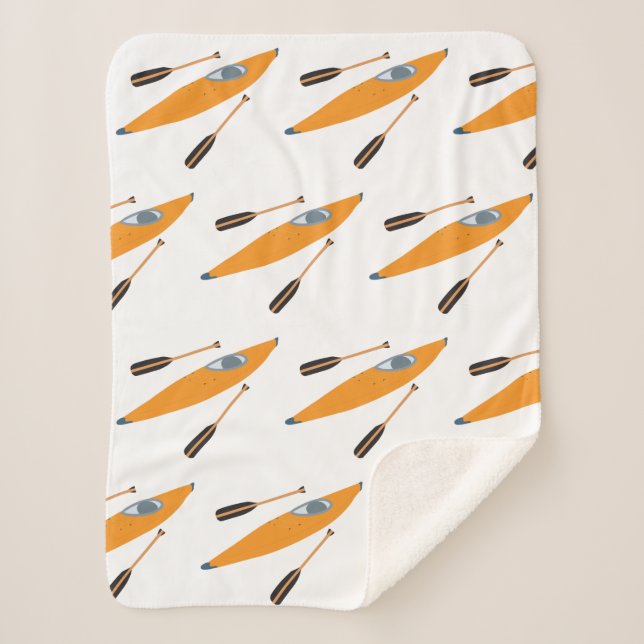 Couverture Sherpa Kayak orange avec des aviron (Devant)