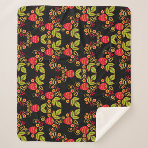 Couverture Sherpa Khokhloma Russian Berries : Style traditionnel