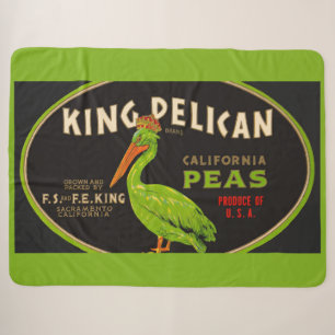 Couverture Sherpa King Pelican California pois crate étiquette