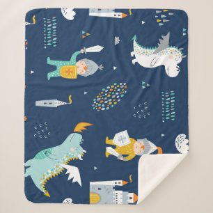 Couverture Sherpa Knight Dragon Castle Motif enfant