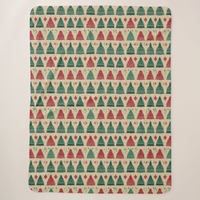 Couverture Sherpa Knit Sweat Arbre de Noël Motif traditionnel 1 (Devant)