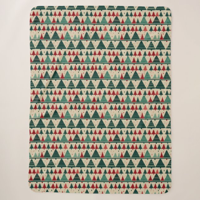 Couverture Sherpa Knit Sweat Arbre de Noël Motif traditionnel 2 (Devant)