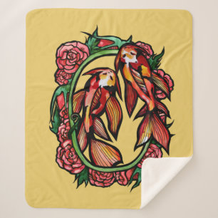 Couverture Sherpa Koi Pond Poisson Art japonais Koi Ponds