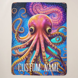 Couverture Sherpa Kraken Octopus avec nom personnalisé