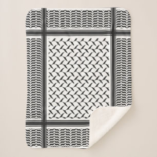 Couverture Sherpa Kuffiya en Jordanie noir et blanc