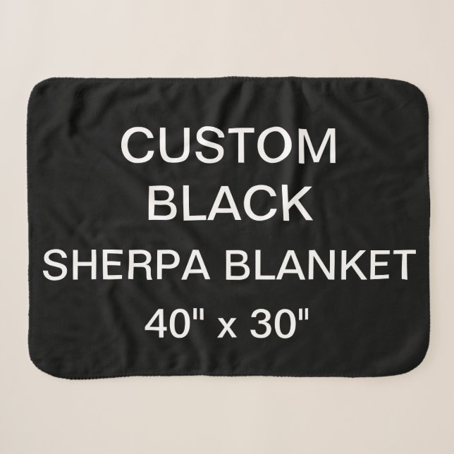Couverture Sherpa La coutume a personnalisé 40" NOIR x 30" (Devant (Horizontal))