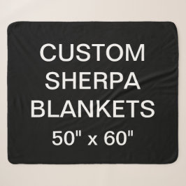 Couverture Sherpa La coutume a personnalisé 50" x 60" le blanc
