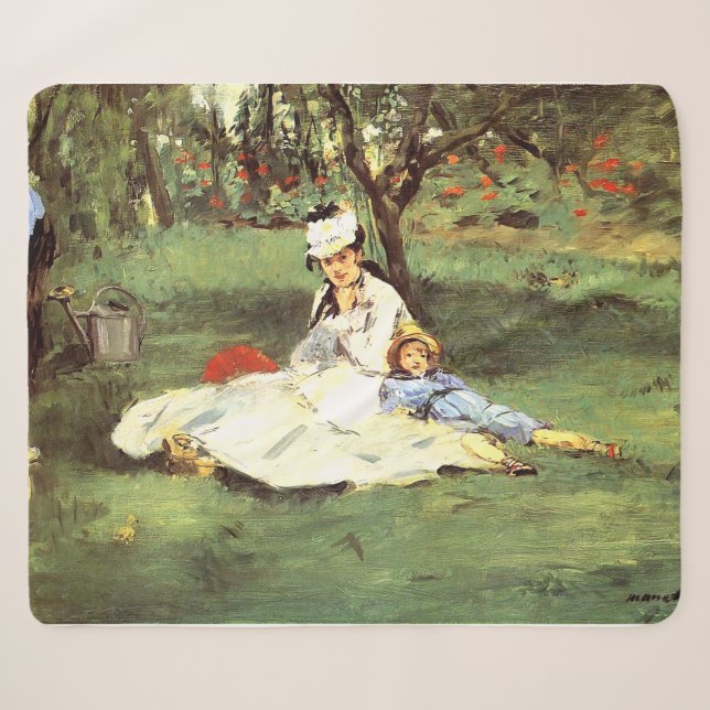 Couverture Sherpa La famille Monet dans son jardin Edouard Manet (Devant (Horizontal))