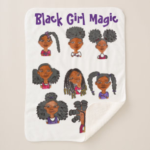 Couverture Sherpa La Magie de la fille noire Sherpa Blanket