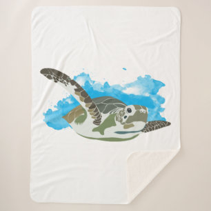 Couverture Sherpa La tortue de mer nager dans la conception de l'aqu