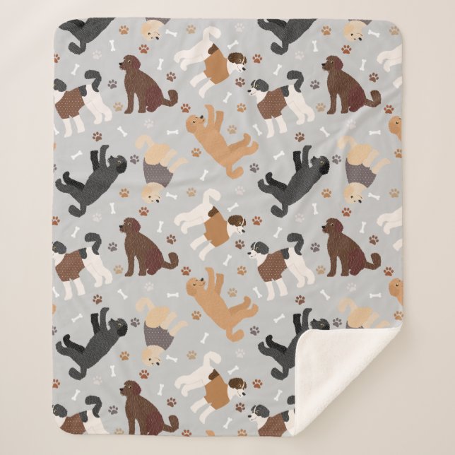 Couverture Sherpa Labradoodle / Goldendoodle Bones and Paws Sherpa B (Devant)