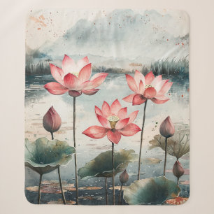Couverture Sherpa Lac de lotus au clair de lune (7)