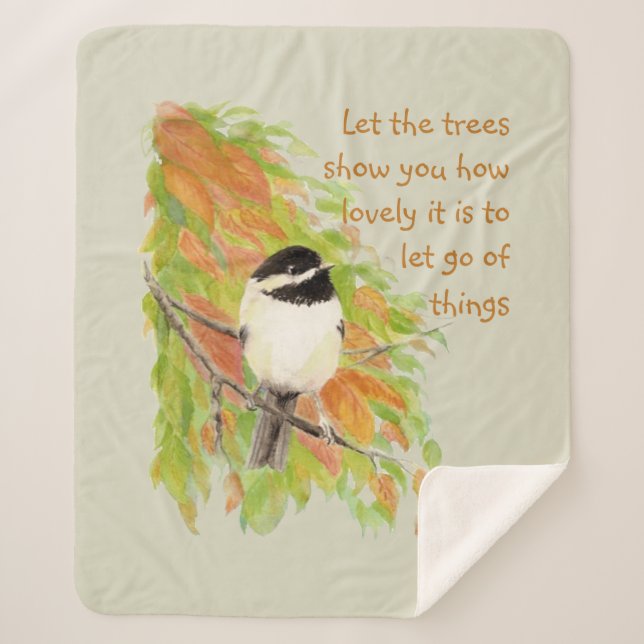 Couverture Sherpa Laisser aller Citation Inspirationnelle Chickadee  (Devant)