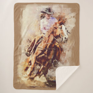 Couverture Sherpa L'Amour Entre Une Femme Et Son Cheval