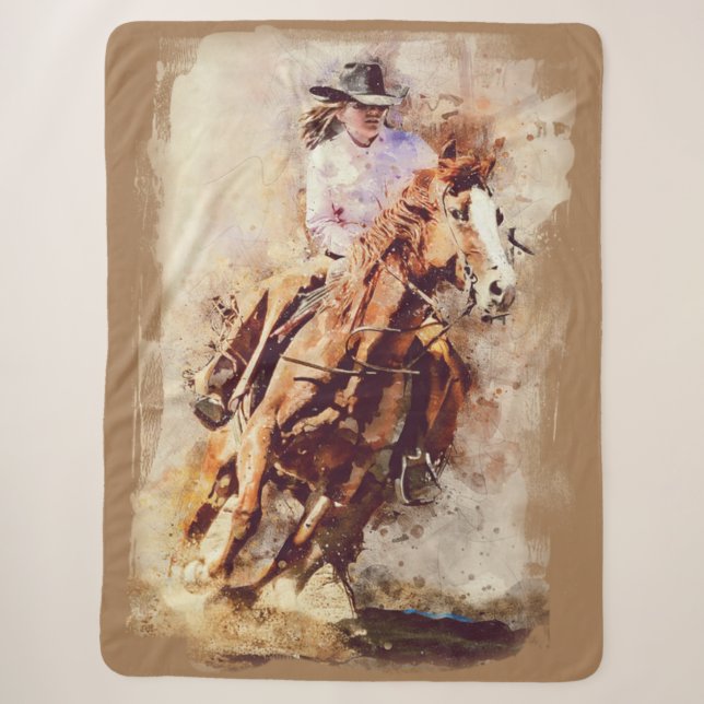 Couverture Sherpa L'Amour Entre Une Femme Et Son Cheval (Devant)