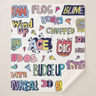 Couverture Sherpa Langue Anglaise Populaire Mots Argot Doodle Lettre