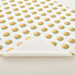 Couverture Sherpa Larmes pleurantes riantes d'emoji de joie