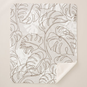 Couverture Sherpa L'art botanique minimal sans couture motif. m trop