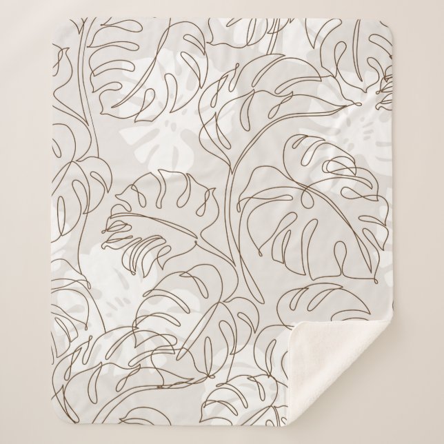 Couverture Sherpa L'art botanique minimal sans couture motif. m trop (Devant)