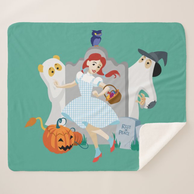 Couverture Sherpa L'Assistant D'Oz™ | Dorothy Halloween Joyeuse Dans (Devant (Horizontal))