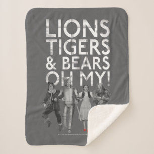Couverture Sherpa L'Assistant D'Oz™   Lions Tigers & Ours Oh My!