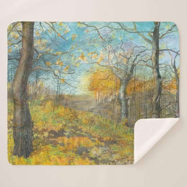 Couverture Sherpa L'automne d'or dans une chênaie (Devant (Horizontal))