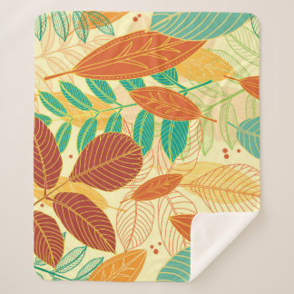Couverture Sherpa L'automne laisse un Motif sans couture