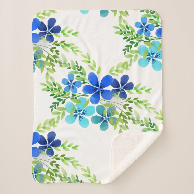 Couverture Sherpa Le bleu sans fin m'oublie pas les fleurs (Devant)