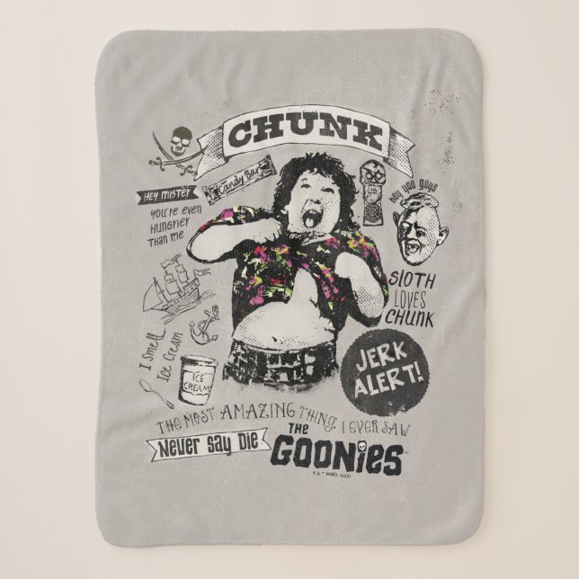 Couverture Sherpa Le Collage Retro de Goonies Chunk (Devant)