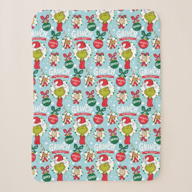 Couverture Sherpa Le Grinch | Happy Wholiday Motif (Devant)
