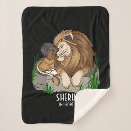Couverture Sherpa Le jeune brun qui embrasse un lion