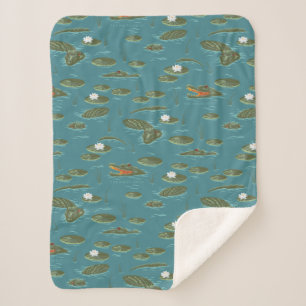 Couverture Sherpa Le Motif blanc Lotus Alligator Waters