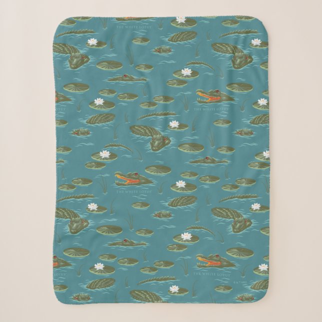 Couverture Sherpa Le Motif blanc Lotus Alligator Waters (Devant)