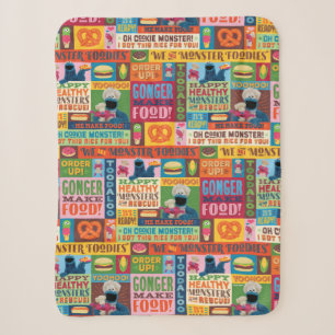 Couverture Sherpa Le Motif de camion Foodie de Cookie Monster