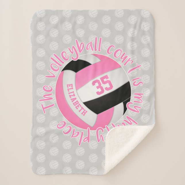 Couverture Sherpa le terrain de volley-ball noir rose est mon endroi (Devant)