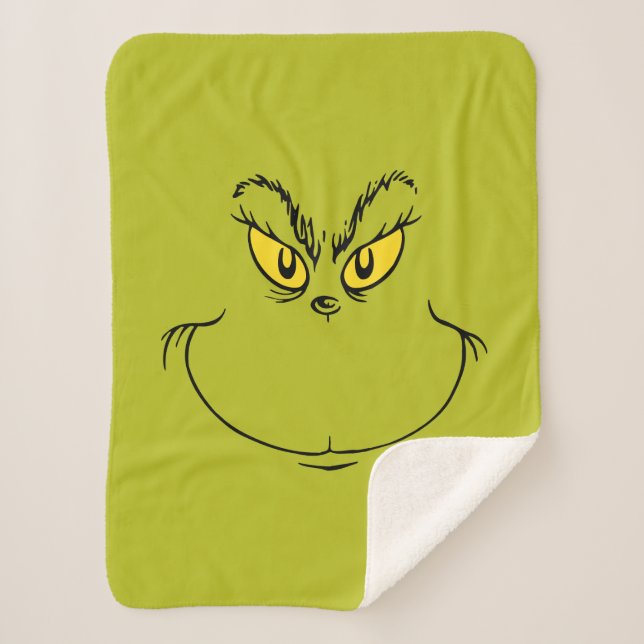 Couverture Sherpa Le Visage du Grinch qui a volé Noël (Devant)