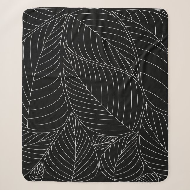Couverture Sherpa Leaves background pattern. - Illustration, Formal  (Devant)