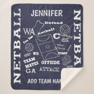 Couverture Sherpa Lecteur de netball chalkboard style sherpa couvert