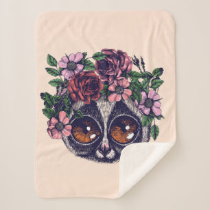 Couverture Sherpa Lémur floral doux