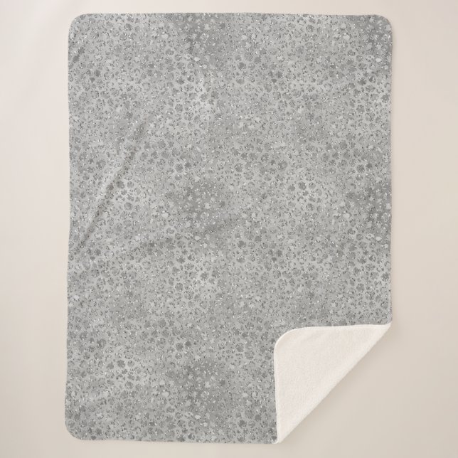 Couverture Sherpa Leopard argenté gris Meow Kitty Cat (Devant)