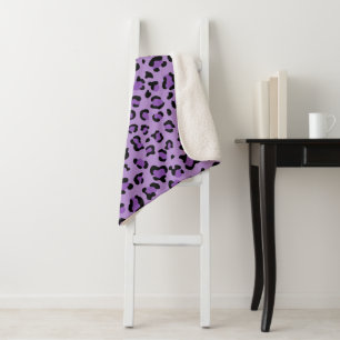 Couverture Sherpa Leopard Print, Léopard Spots, Purple Leopard