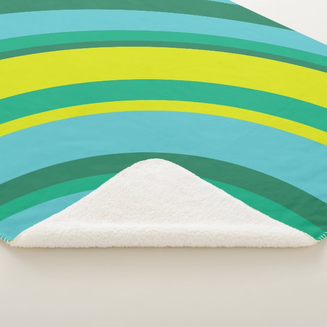 Couverture Sherpa les années 70 Retro Super Wave Rainbow Turquoise G (3/4)