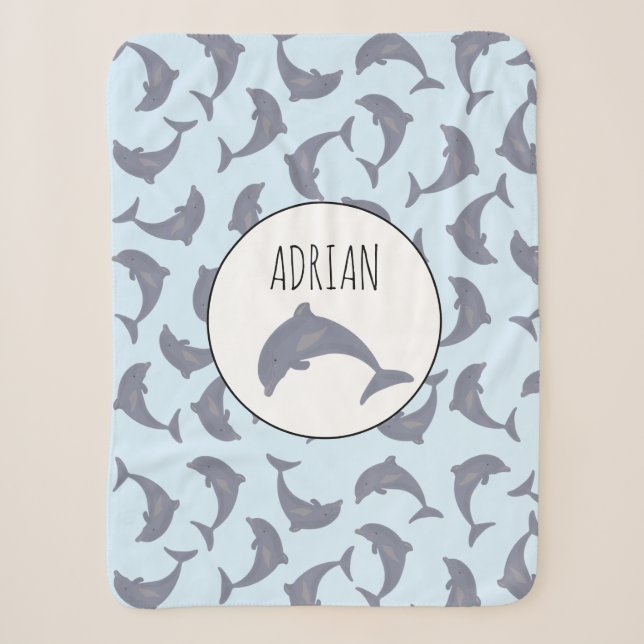 Couverture Sherpa Les dauphins dans le Motif marin (Devant)
