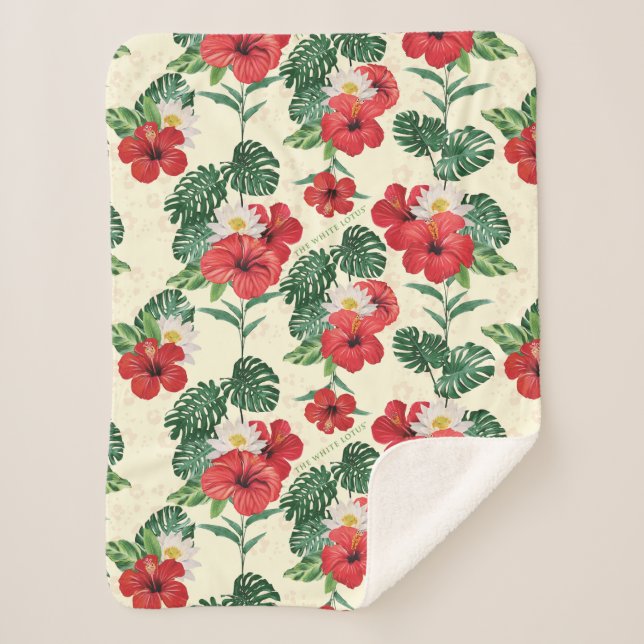 Couverture Sherpa Les fleurs tropicales du Lotus Blanc (Devant)