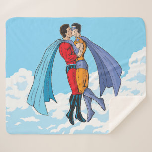 Couverture Sherpa Les personnages s'embrassant de deux super-héros d