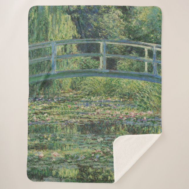 Couverture Sherpa L'étang À Eau, Peinture À L'Huile Paysagère, Monet (Devant)