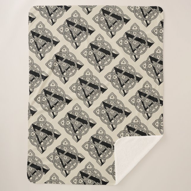 Couverture Sherpa Lettre A Vintage Monogramme De Noeud Celtique (Devant)