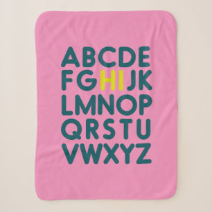 Couverture Sherpa Lettre alphabet simple en rose