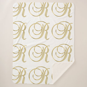 Couverture Sherpa Lettre de nom de monogramme R Destiny Destiny Dest