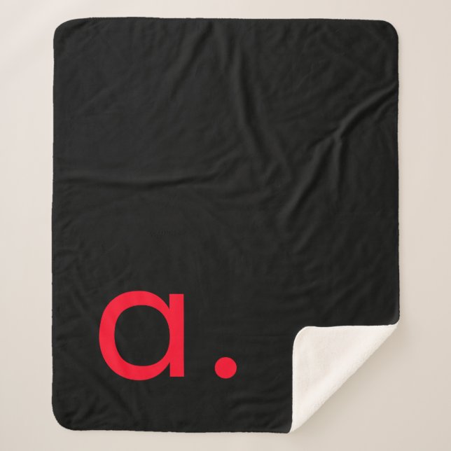 COUVERTURE SHERPA LETTRE INITIALE NOIRE ROUGE LETTRE NOIRE PLACE (Devant)